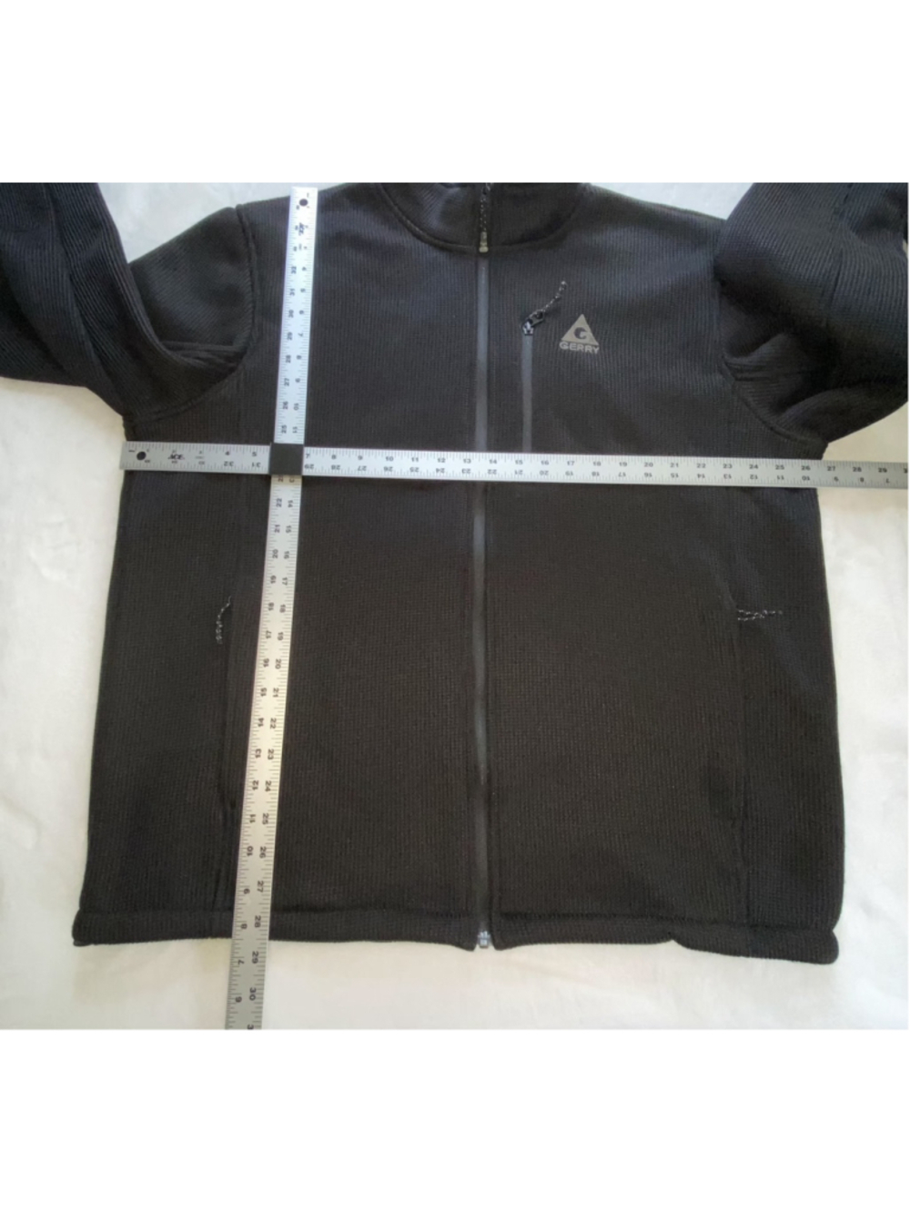 Gerry Jacket Mens 2X Black Waffle Knit Ribbed Fleece Lined Basecamp Gorpcore - Picture 8 of 8
